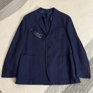 Polo Ralph Lauren Blazer Sport Coat Navy Textured 42L NWT MSRP $698